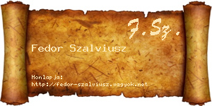 Fedor Szalviusz névjegykártya